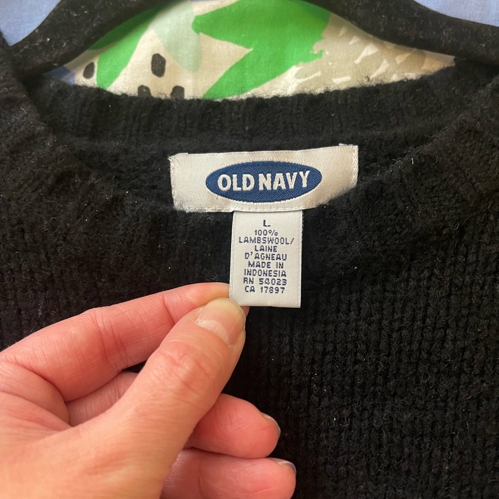 Vintage 100% wool Old Navy sweater ski snowflake preppy New England frozen - Picture 7 of 8